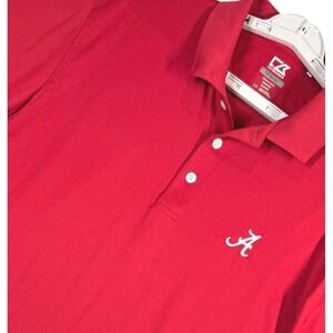 Cutter & Buck Alabama Crimson Tide Polo Shirt Mens Large Moisture Wicking Sports